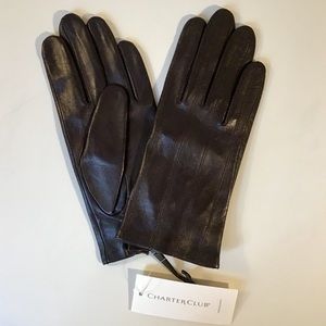 Charter club leather gloves – NWT